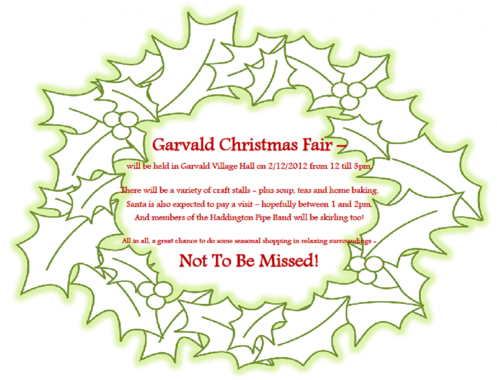 Garvald Christmas Craft Fair – this Sunday! | garvald.org.uk